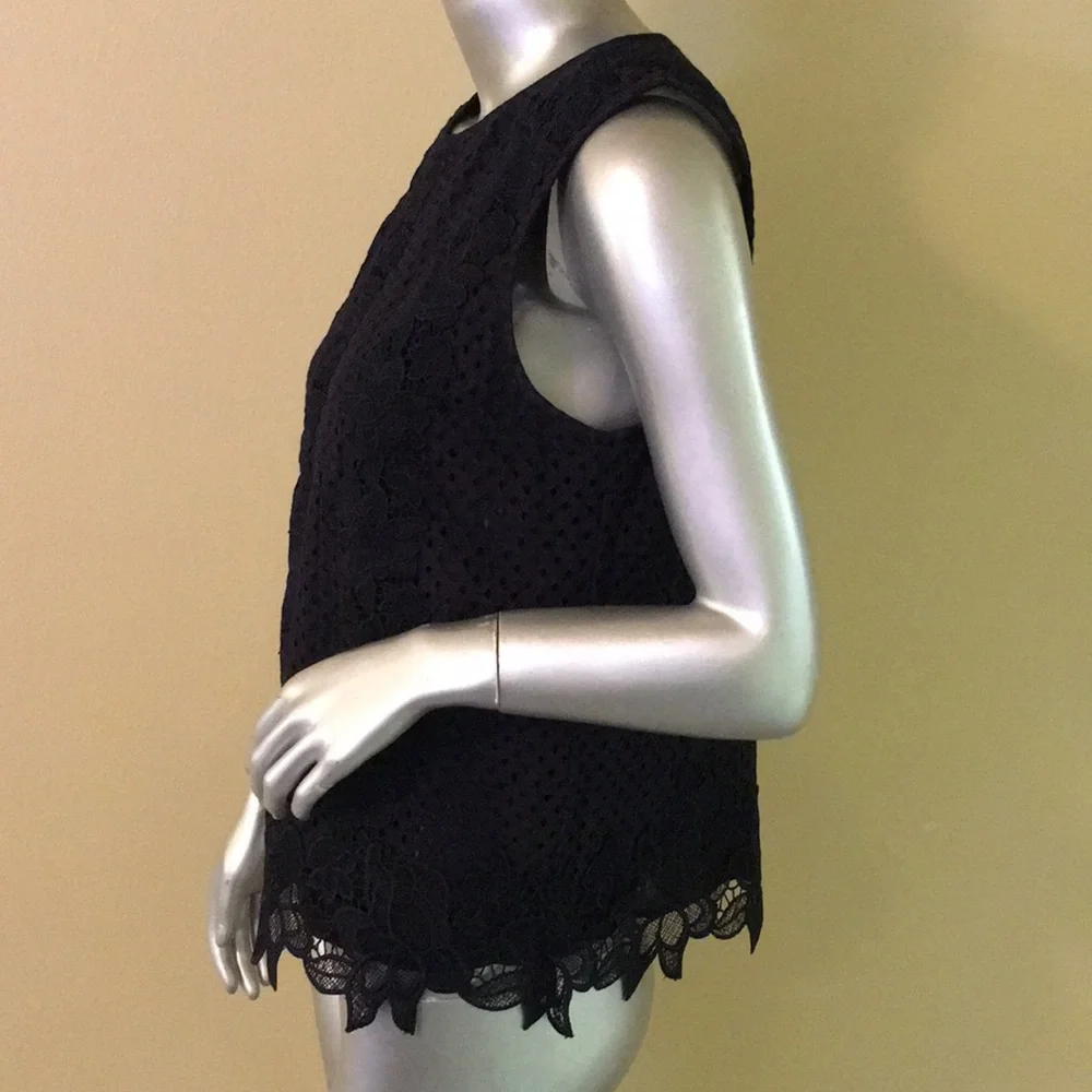 ANN TAYLOR | Mixed Lace Shell / Lace Top - Picture 6 of 10